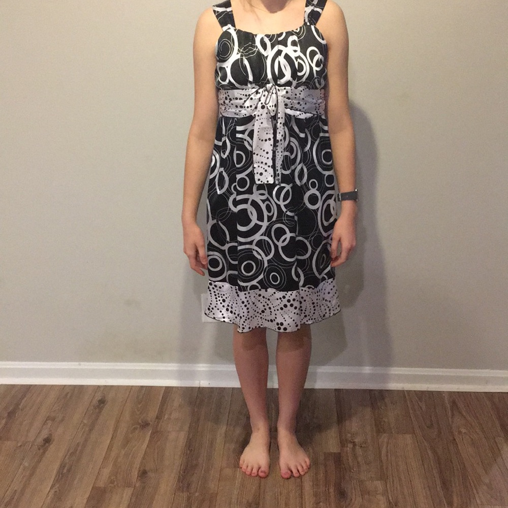 Black and white dot dress